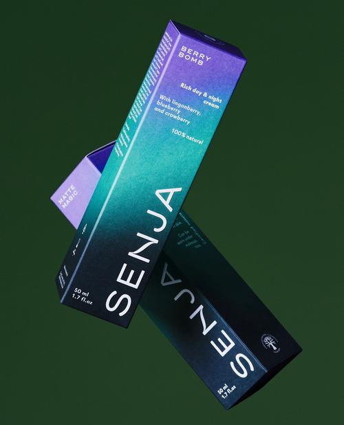 senja高端漸變化妝品日化產品包裝設計案例參考分享欣賞
